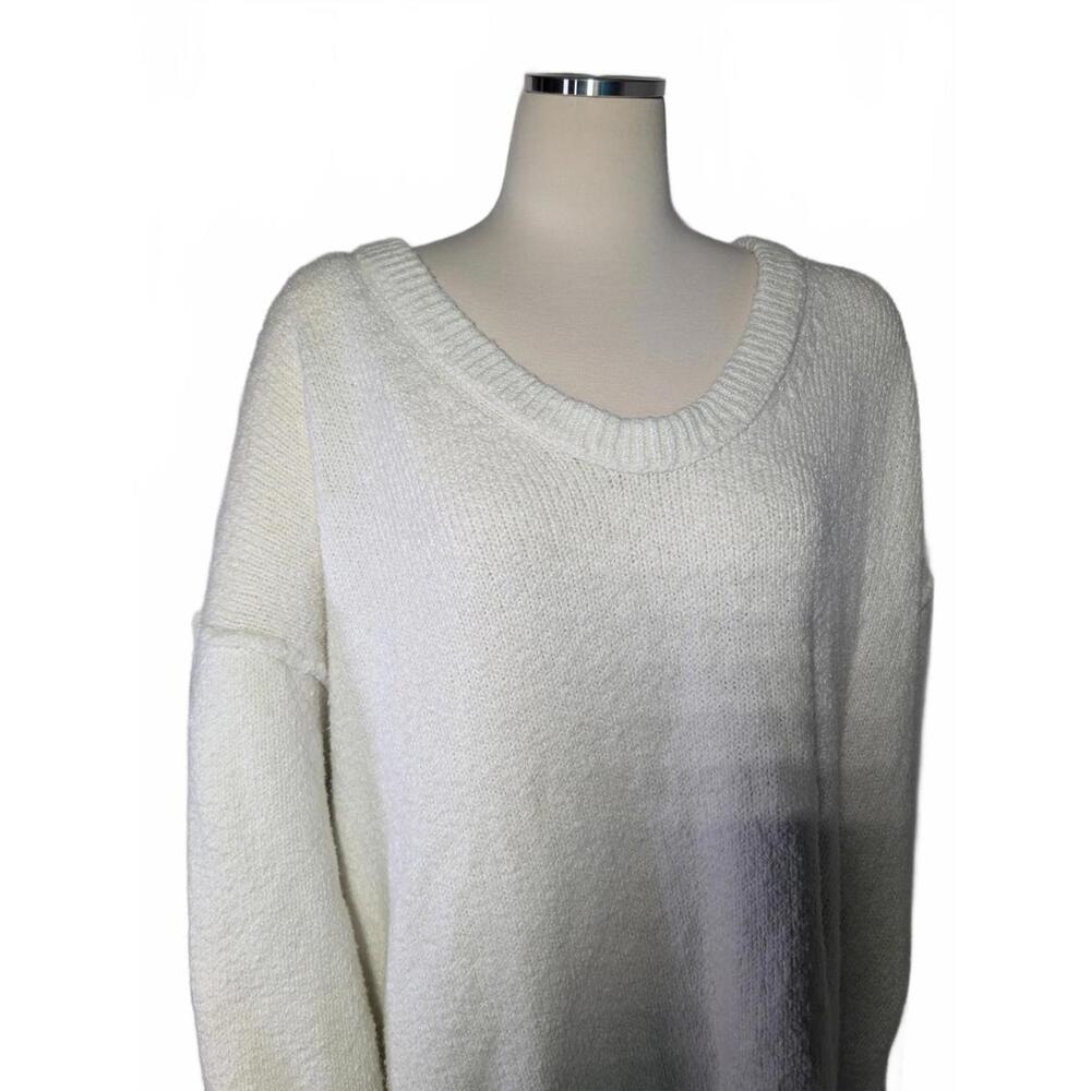FREE PEOPLE BROOKSIDE TUNIC OVERSIZED SWEATER WHITE LARGE‎ EUC - Picture 8 of 9